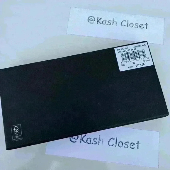 Michael kors Men Wallet Card Case Gift box set Admiral Multi - Picture 5 of 7